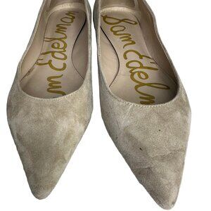 Sam Edelman Womens Size 8.5 Sally Oatmeal Pointed Toe Flats Suede Neutral Shoe